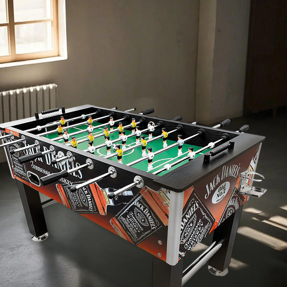 KICKSY JD 5FT Foosball Soccer Table Black with Solid Steel Rods - Image 4