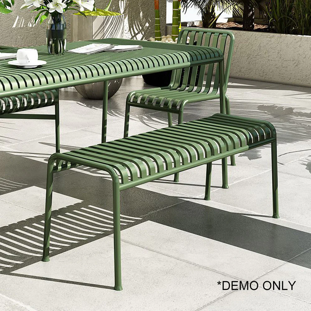 SOLARA Outdoor Iron Table/Bench/Chair/Sofa/Bar Stool - Green - Image 12