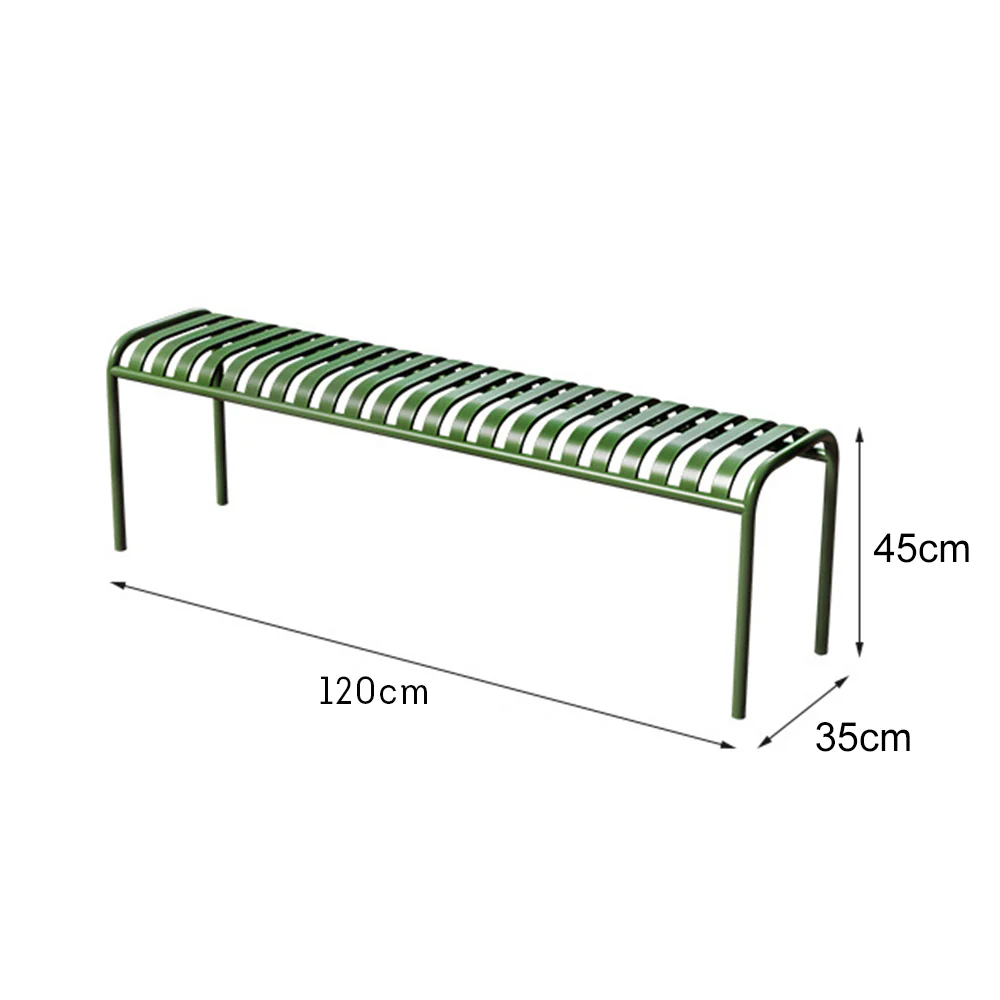 SOLARA Outdoor Iron Table/Bench/Chair/Sofa/Bar Stool - Green - Image 29