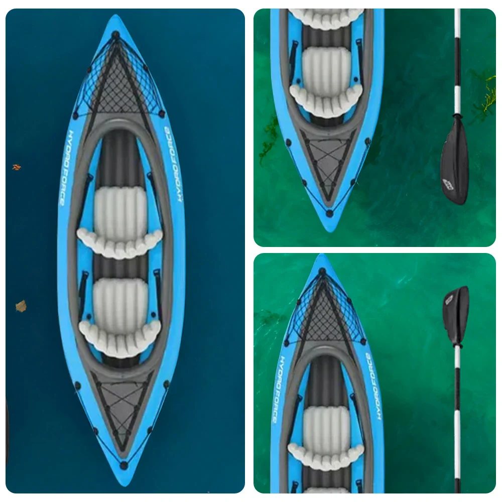 TREKKA 1/2 Person Inflatable Kayak SUP Board Adjustable Backrest Seat Anti-Slip Deck Safe Three-Chamber Design - Image 8