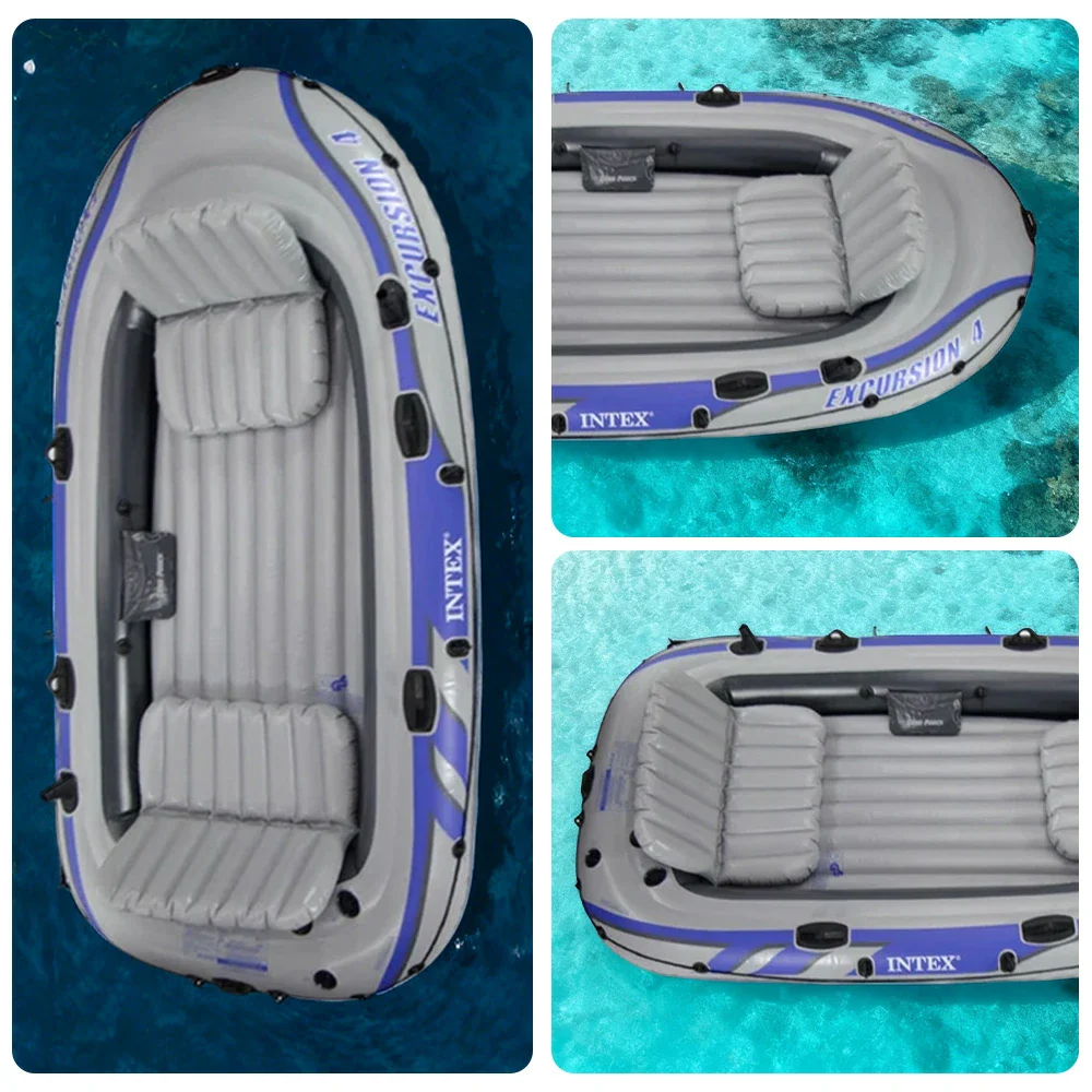 TREKKA 4-Person Inflatable Kayak Tri-Air-Chamber Design Motor-Ready I-Beam Floor Soft Grab Rope Stable Support for Fishing & Recreation - Image 3