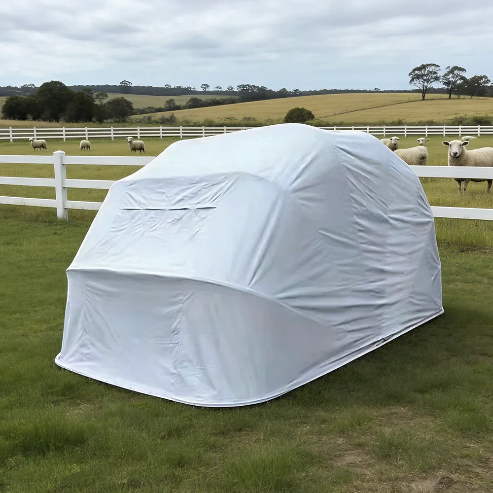 TREKKA Upgraded Galvanized Car Canopy 5.7/6m Portable Cover with Reinforced Steel Frame, Waterproof & UV-Resistant Fabric, Wind-Stable Structure - Grey - Image 2