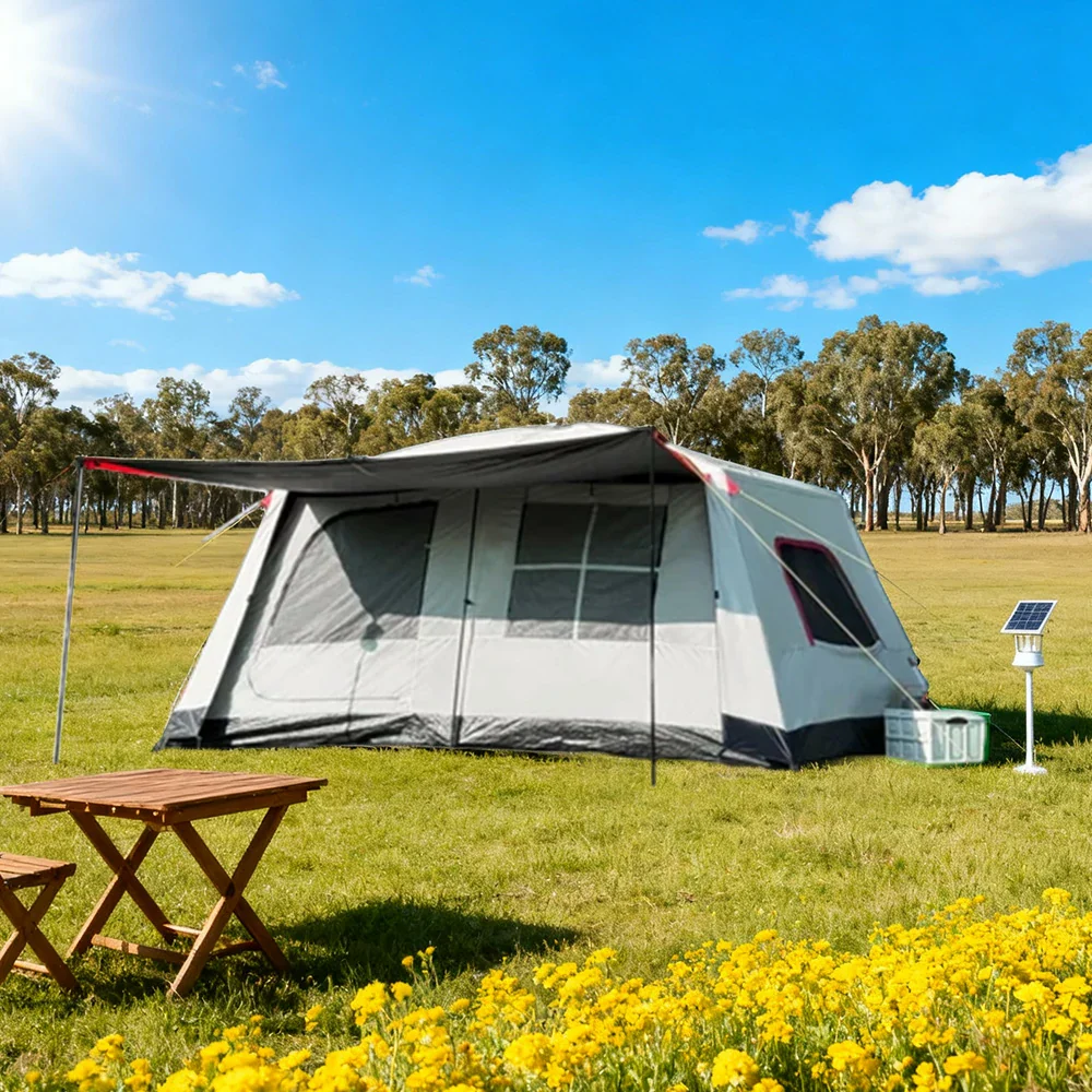 TREKKA Full-Blackout Flagship Camping Tent without Side Awnings - All-Around Sun Protection, Premium Shelter for Family Camping - Grey - Image 2