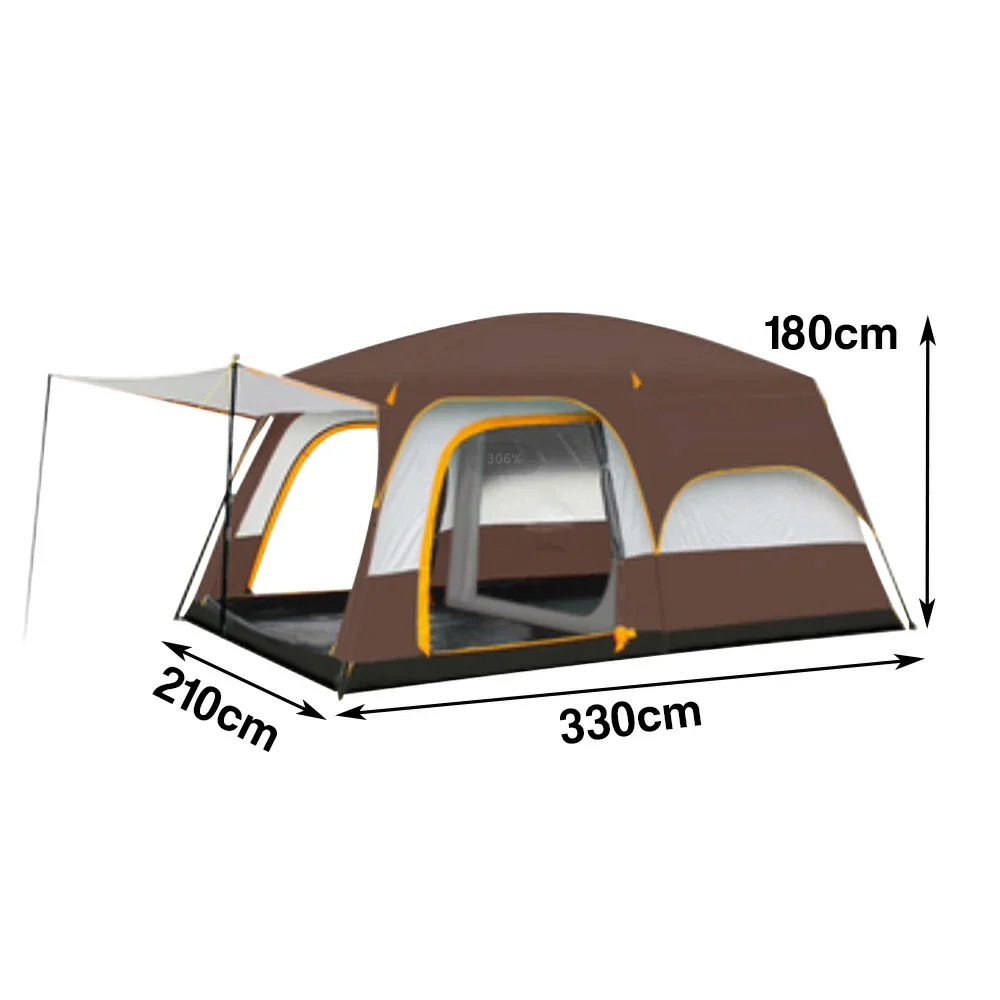 TREKKA Family Camping Tent for 2-6 People with Living Area - Double-Room Layout, Ventilated Design, Comfortable Outdoor Shelter - Coffee - Image 5