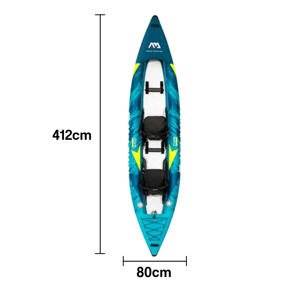 TREKKA 312/412cm Kayak Durable PVC Construction Multi-Chamber Design Splash-Proof Bow Quick-Drain Valve Ideal for Fishing & Recreation - Image 10