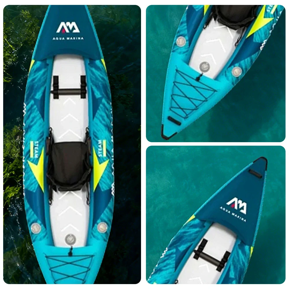 TREKKA 312/412cm Kayak Durable PVC Construction Multi-Chamber Design Splash-Proof Bow Quick-Drain Valve Ideal for Fishing & Recreation - Image 3