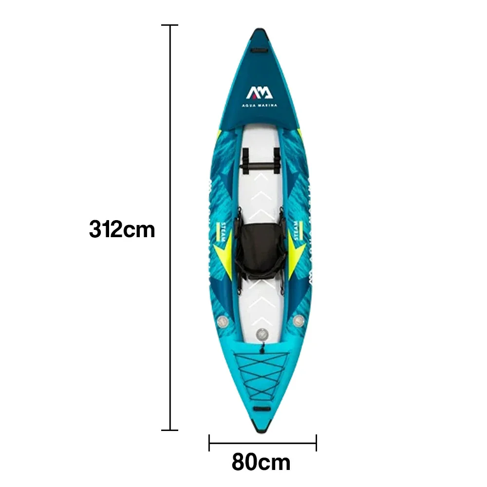 TREKKA 312/412cm Kayak Durable PVC Construction Multi-Chamber Design Splash-Proof Bow Quick-Drain Valve Ideal for Fishing & Recreation - Image 5