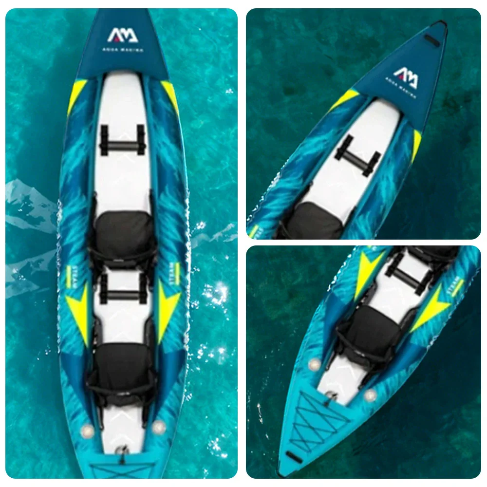 TREKKA 312/412cm Kayak Durable PVC Construction Multi-Chamber Design Splash-Proof Bow Quick-Drain Valve Ideal for Fishing & Recreation - Image 8