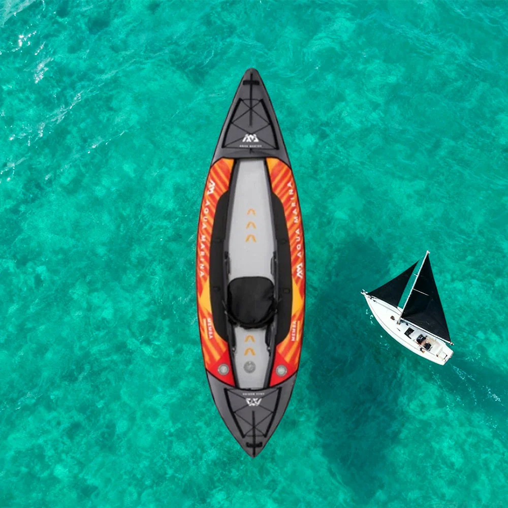TREKKA 330/390cm Kayak Durable PVC Multi-Chamber Design Splash-Proof Bow Quick-Drain Valve Ideal for Fishing & Recreation - Image 4