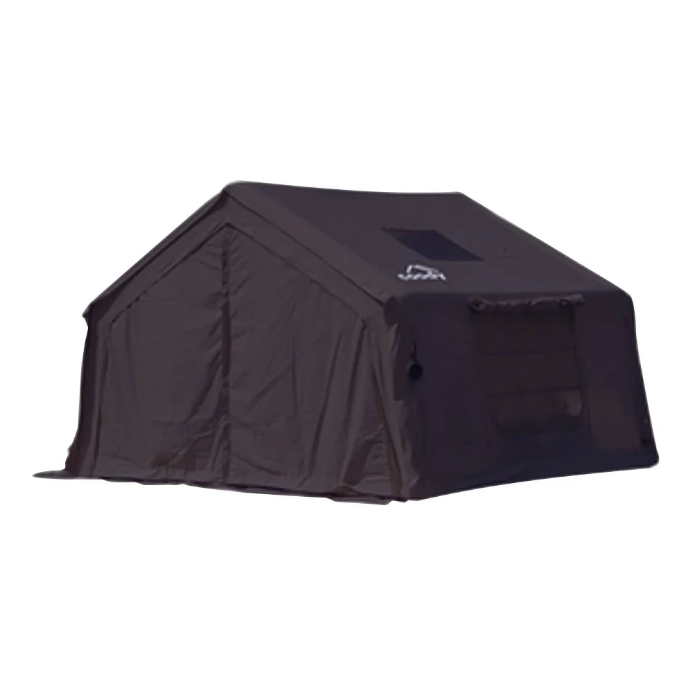 TREKKA 10 Square Meter Camping Tent - Durable Poly-Cotton Fabric, Panoramic TPU Windows, Spacious Interior, All-Season Outdoor Shelter - Black