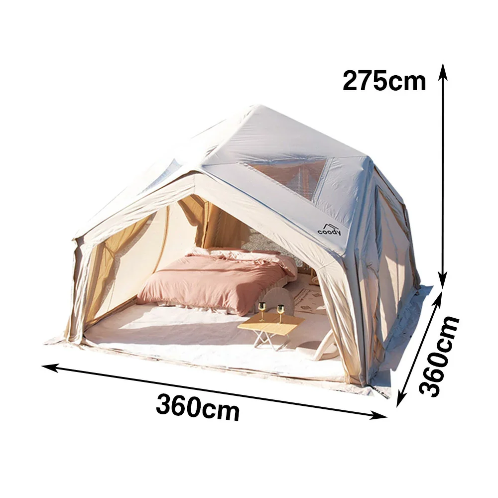 TREKKA 13 Square Meter Hub Station Camping Tent - Multi-Side Expandable Design, Panoramic Mesh Windows, Spacious All-Season Shelter - Golden Sand - Image 5