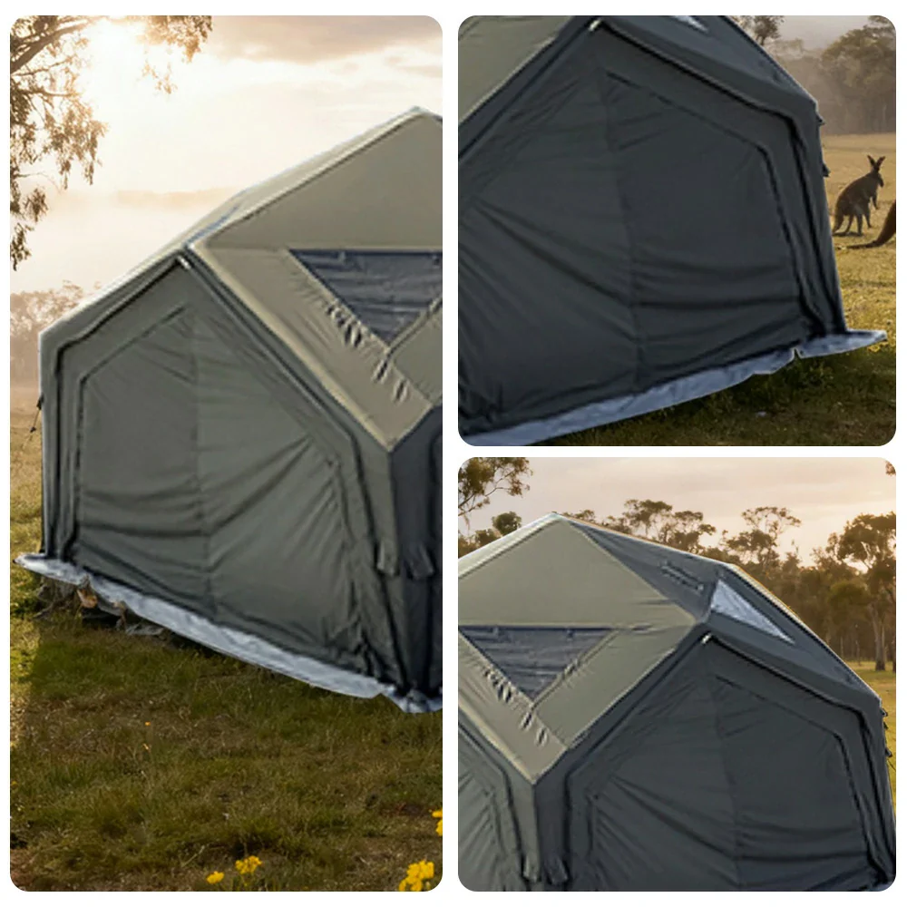 TREKKA 13 Square Meter Hub Station Camping Tent - Multi-Side Expandable Design, Panoramic Mesh Windows, Spacious All-Season Shelter - Army Green - Image 3