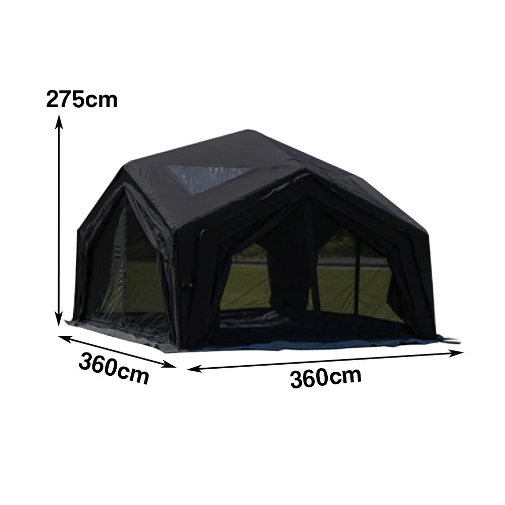 TREKKA 13 Square Meter Hub Station Camping Tent - Multi-Side Expandable Design, Panoramic Mesh Windows, Spacious All-Season Shelter - Black - Image 5