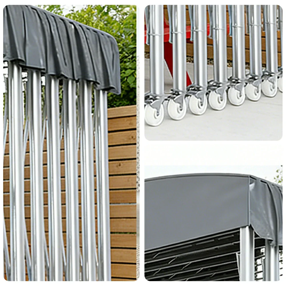 TREKKA Outdoor Retractable Canopy Tent - 5/7/8m Heavy-Duty Telescopic Frame with Lockable Wheels, Waterproof & UV-Resistant Fabric, Space-Saving Design - Grey - Image 3