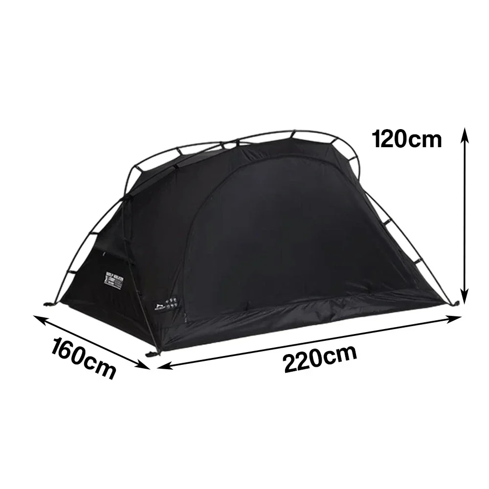 TREKKA Lightweight Backpacking Tent - Teflon Flame-Retardant Ripstop Fabric, Waterproof, Stable Aluminum Poles - Black - Image 5