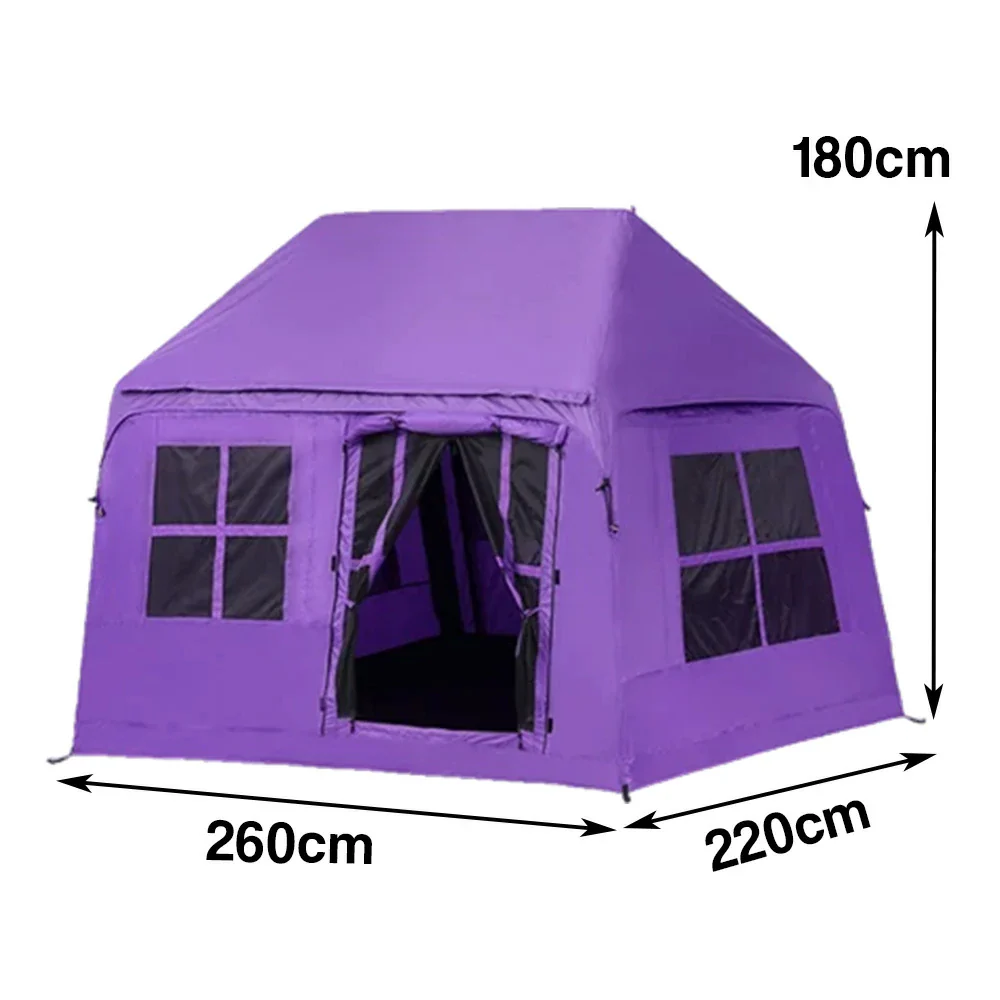 TREKKA Inflatable Cabin Camping Tent - Fast Setup, Air-Beam Structure, Blackout Fabric, Spacious Family Shelter - Purple - Image 5