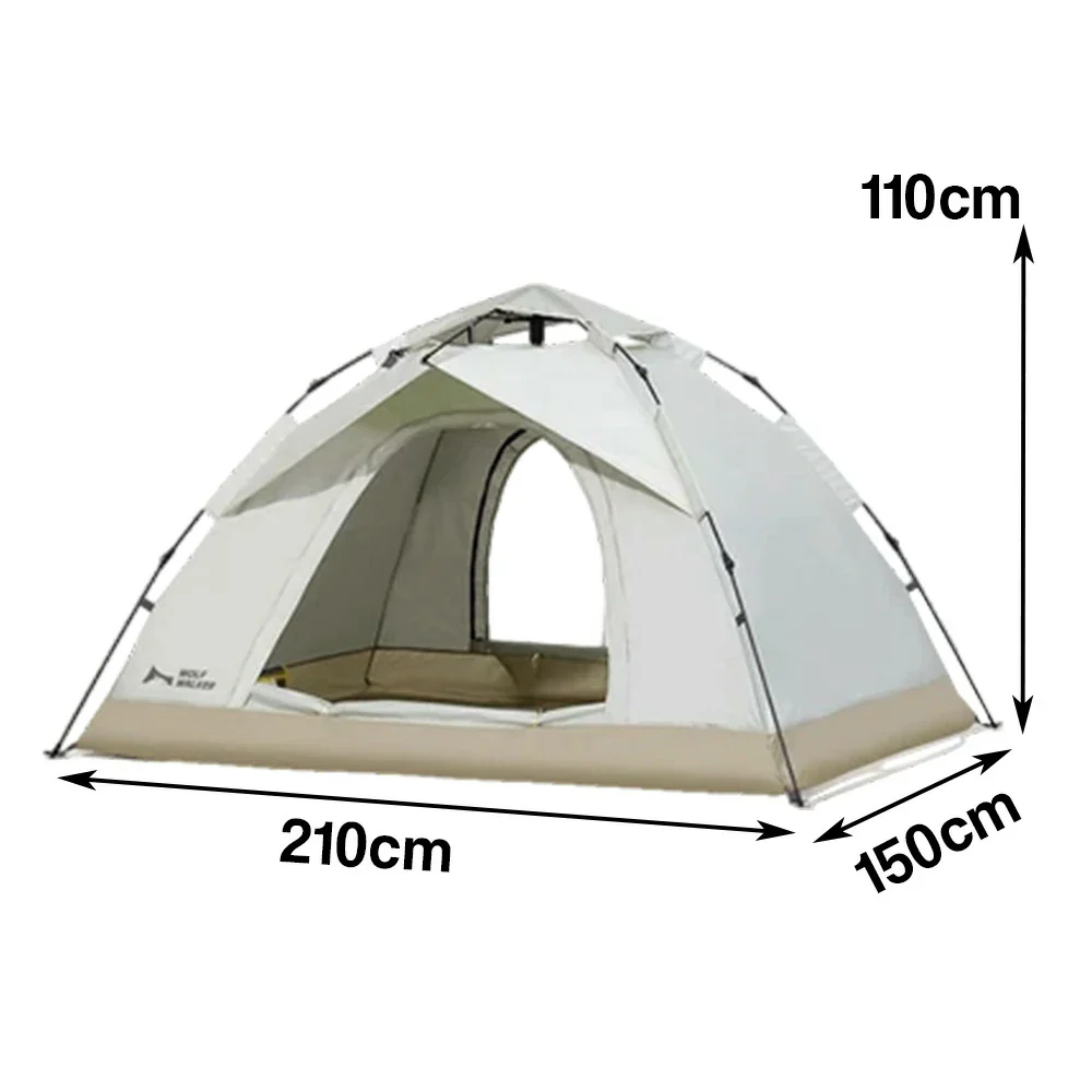 TREKKA Auto-Open Camping Tent UPF50 Plus - Silver-Coated Sun Protection, Dual Doors, Lightweight 2-3 Person Shelter - Off White - Image 5