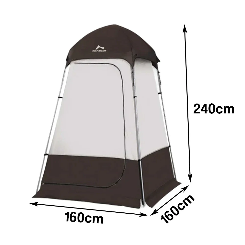 TREKKA Outdoor Camping Shower & Changing Tent - Privacy Protection, Silver-Coated Fabric, Quick Setup Portable Shelter - Brown - Image 5
