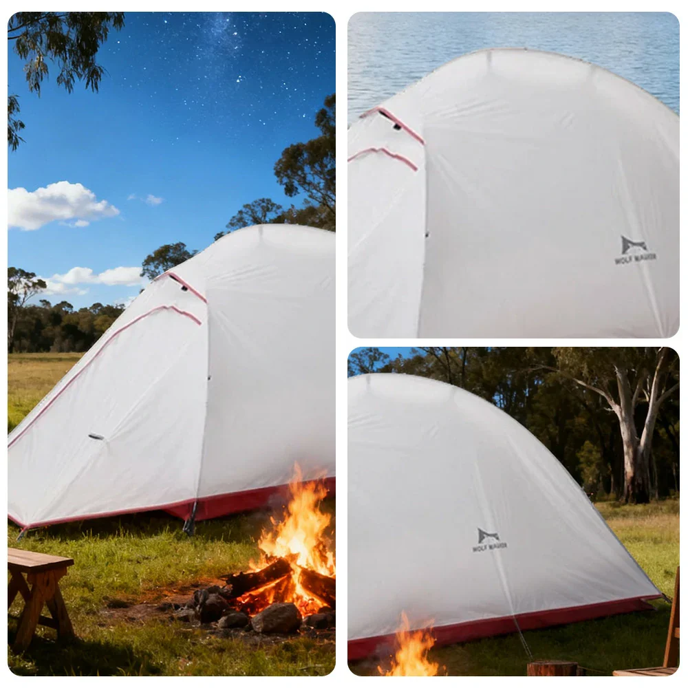 TREKKA Ultralight Silicone-Coated Hiking Camping Tent - Windproof, Waterproof, Compact Backpacking Shelter - Grey - Image 3