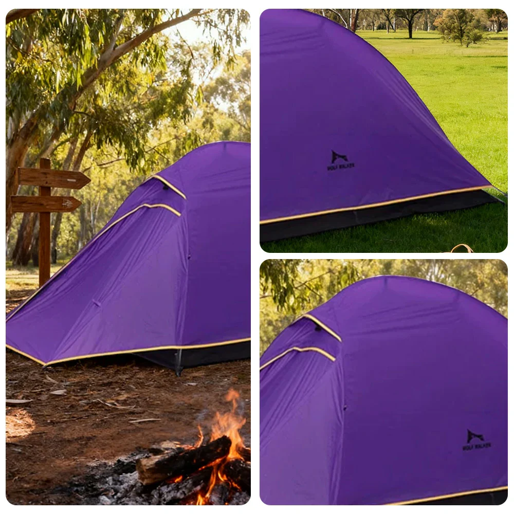 TREKKA Ultralight Silicone-Coated Hiking Camping Tent - Windproof, Waterproof, Compact Backpacking Shelter - Purple - Image 3