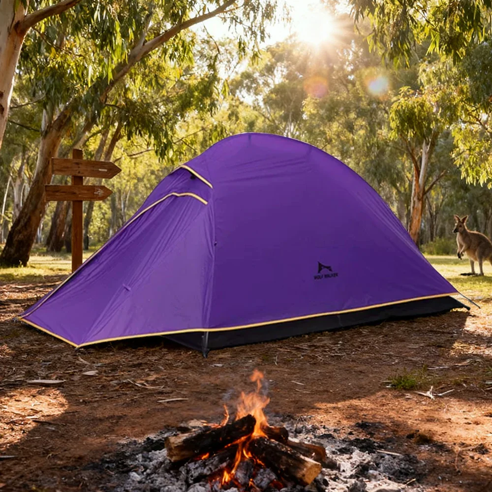 TREKKA Ultralight Silicone-Coated Hiking Camping Tent - Windproof, Waterproof, Compact Backpacking Shelter - Purple - Image 4