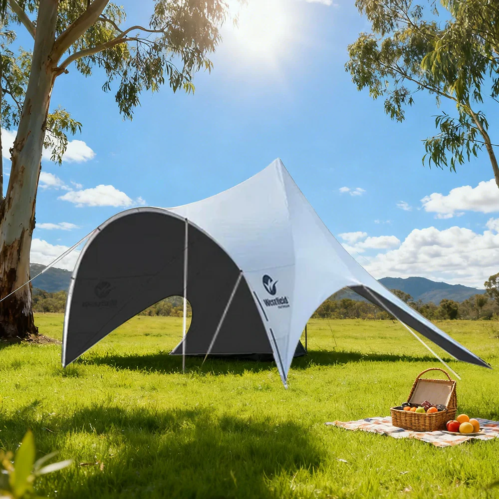 TREKKA Outdoor Sun Shelter Canopy - UV-Resistant Blackout Coating, Wide Shading Coverage, Stable Multi-Point Support - Fog White - Image 2