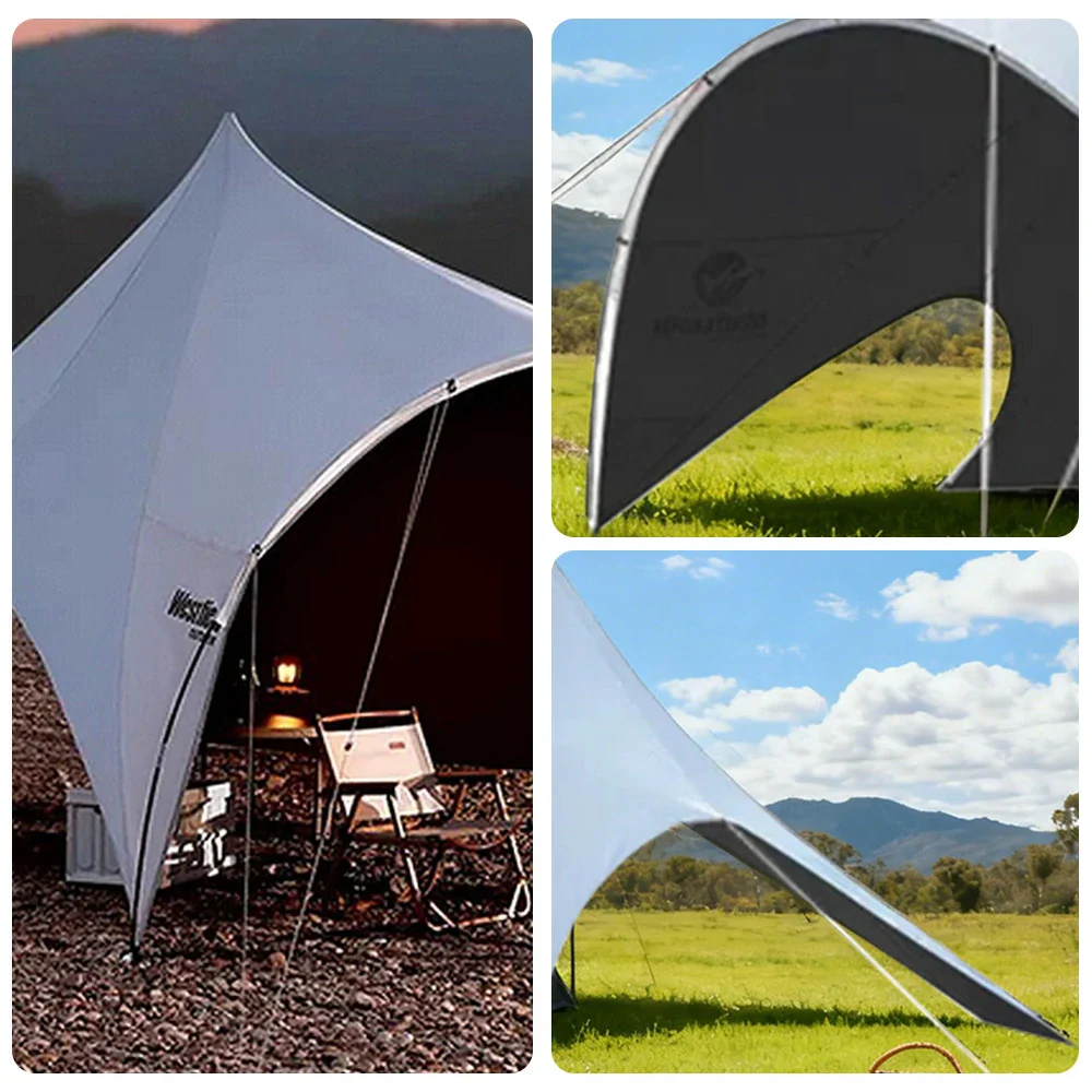 TREKKA Outdoor Sun Shelter Canopy - UV-Resistant Blackout Coating, Wide Shading Coverage, Stable Multi-Point Support - Fog White - Image 3