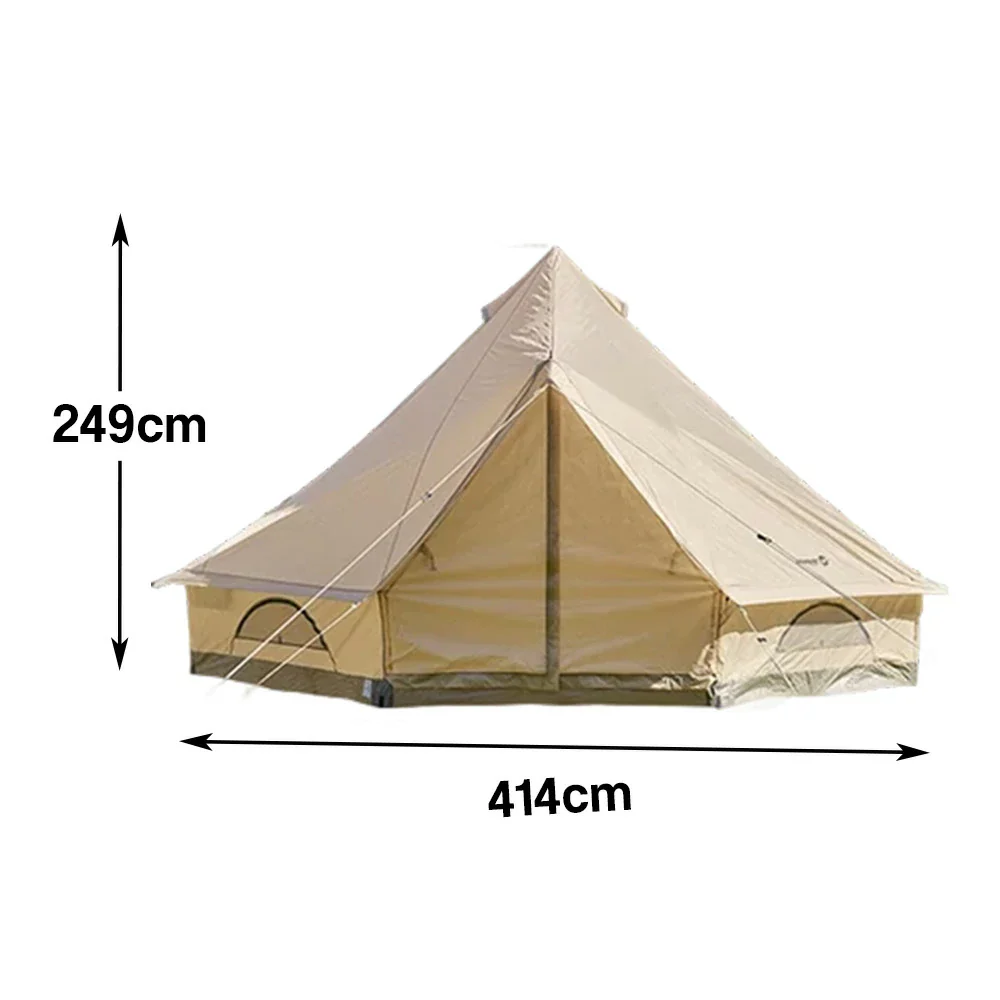 TREKKA 14 Square Meter Large Indian-Style Camping Tent - Durable Poly-Cotton Fabric, Spacious Interior, All-Season Outdoor Shelter - Beige - Image 5