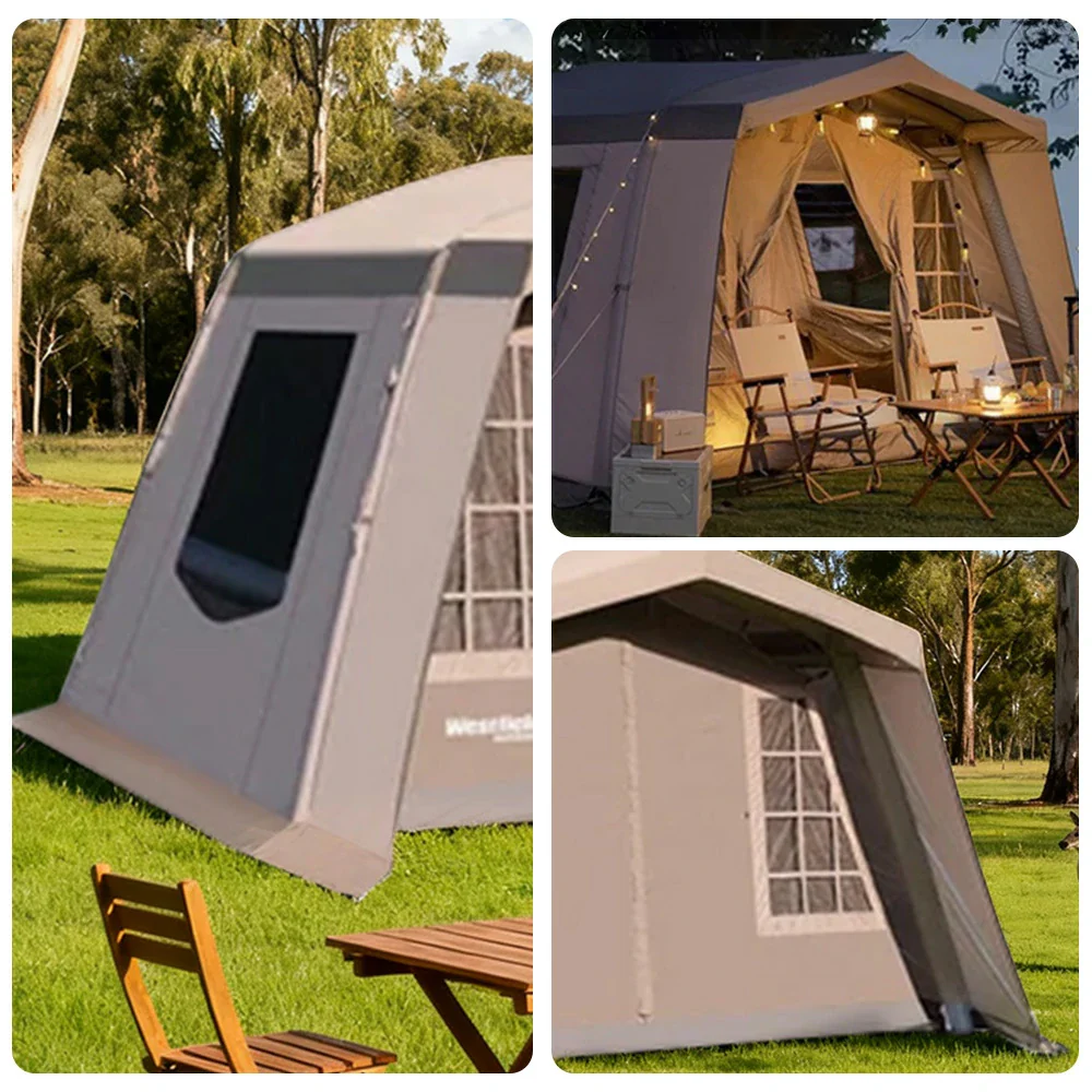 TREKKA Travel Inflatable Camping Tent with 11 Sq. m Spacious Interior - Fast Setup, Includes Air Pump, Lightweight Outdoor Shelter - Grey - Image 3