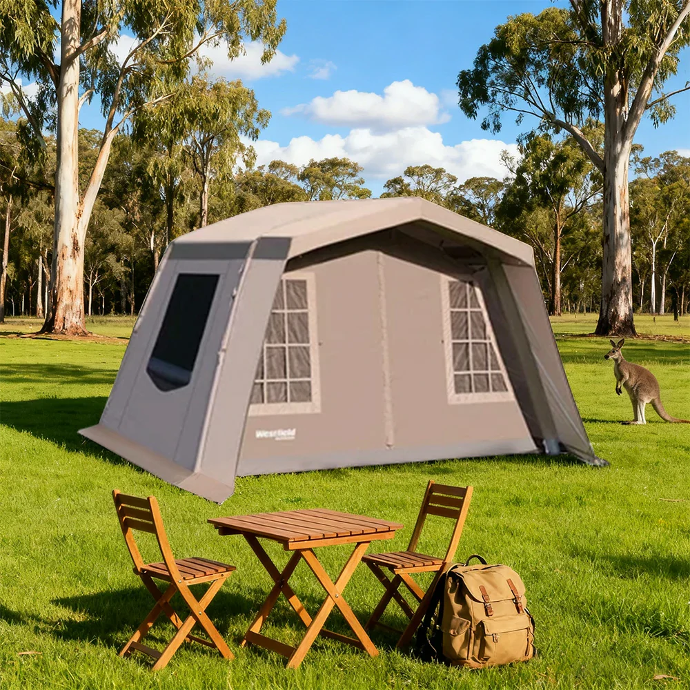 TREKKA Travel Inflatable Camping Tent with 11 Sq. m Spacious Interior - Fast Setup, Includes Air Pump, Lightweight Outdoor Shelter - Grey - Image 4