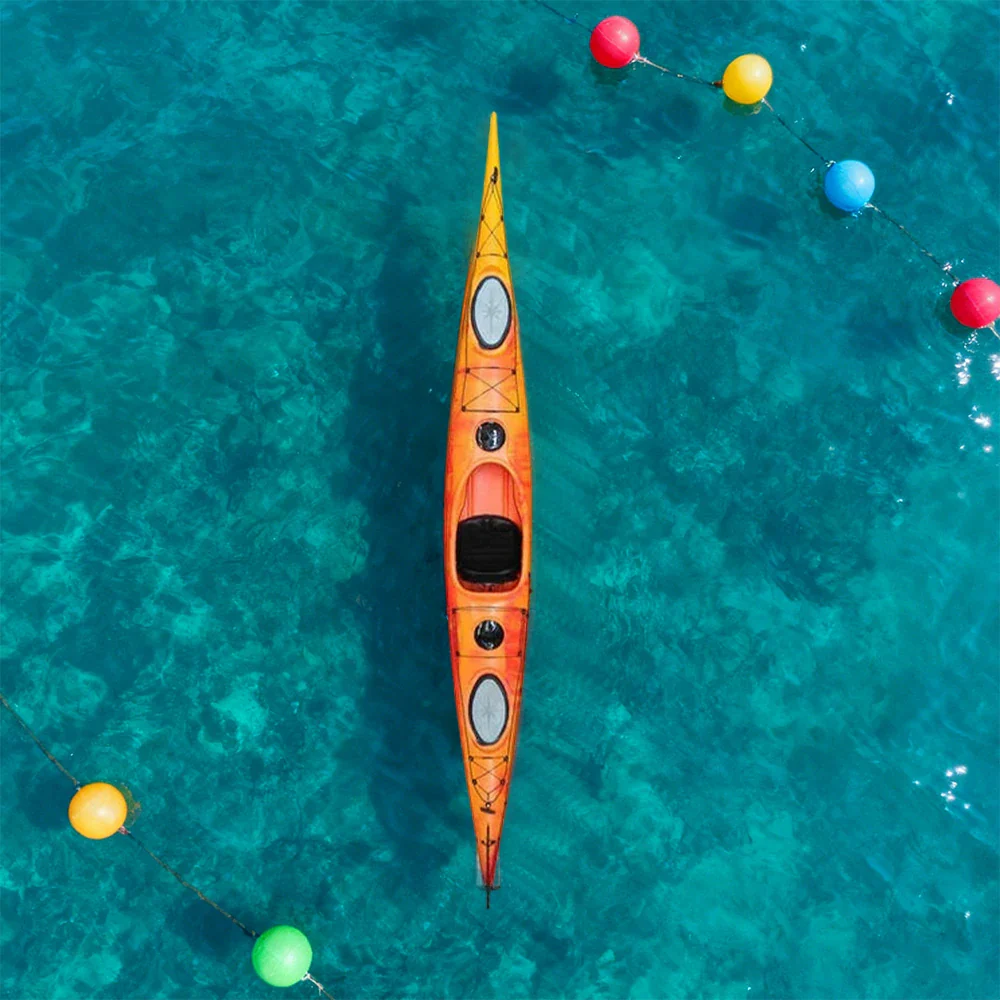 TREKKA Single Kayak Eco-Friendly LLDPE Durable Design Adjustable Footrests 486cm Ideal for Lakes & Rivers - Orange - Image 2