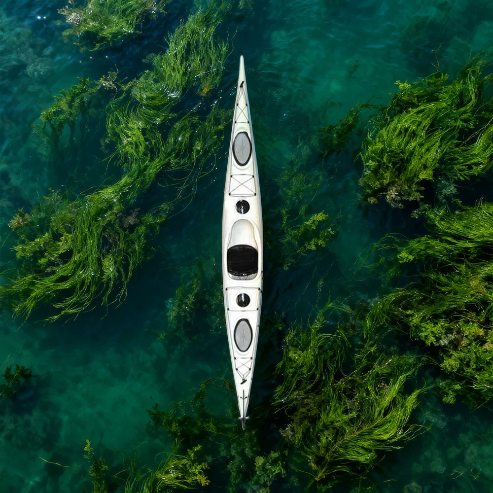 TREKKA Single Kayak Eco-Friendly LLDPE Durable Design Adjustable Footrests 486cm Ideal for Lakes & Rivers - White - Image 4
