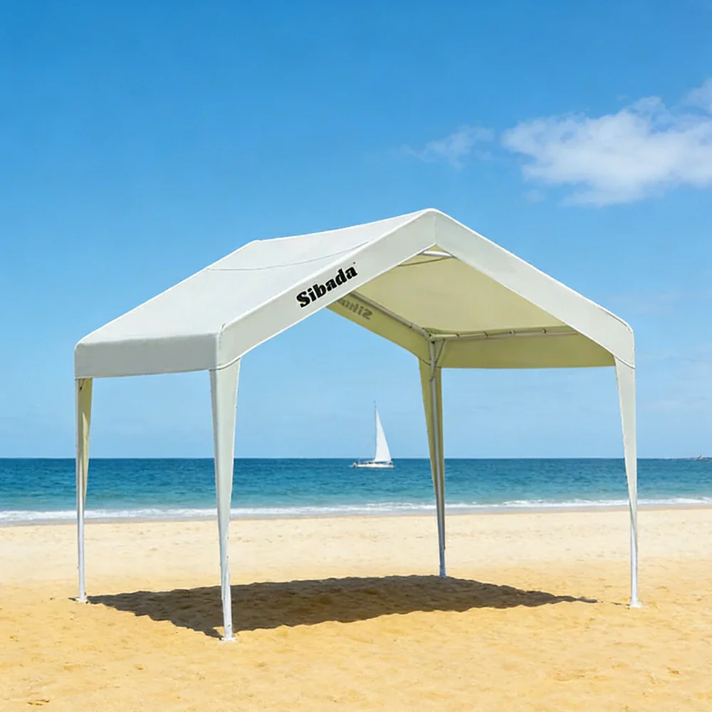TREKKA Outdoor Pop-Up Gazebo - 3x3m Canopy Only, Reinforced Steel Frame, Waterproof & UV-Resistant Fabric, Wind-Stable Structure, Quick Assembly - Ivory White - Image 4