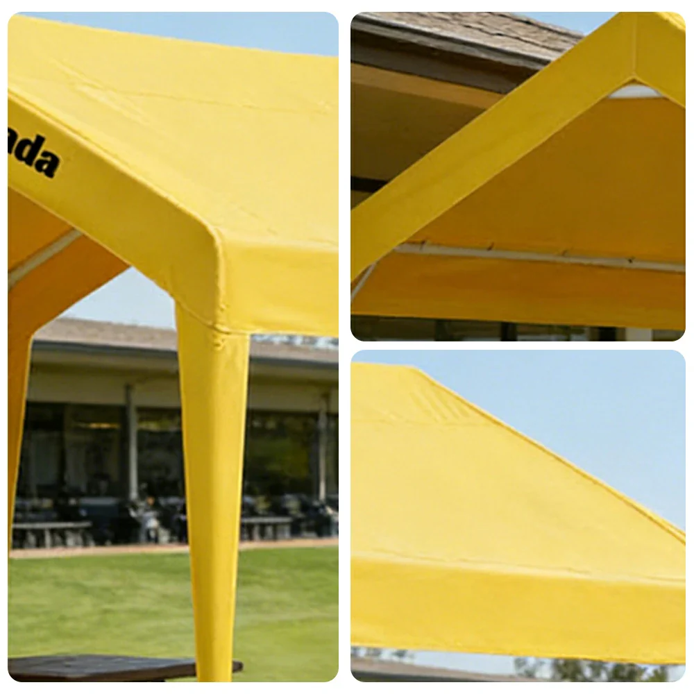 TREKKA Outdoor Pop-Up Gazebo - 3x3m Canopy Only, Reinforced Steel Frame, Waterproof & UV-Resistant Fabric, Wind-Stable Structure, Quick Assembly - Yellow - Image 3