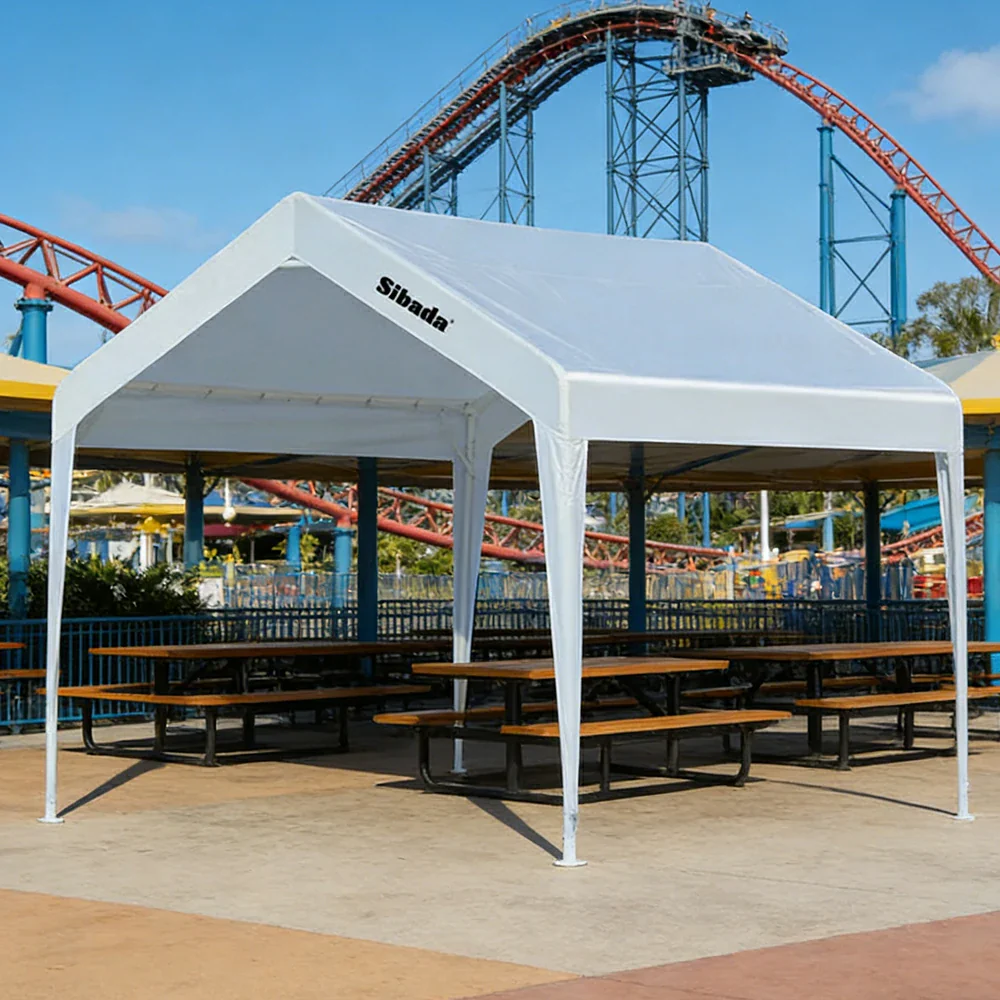 TREKKA Outdoor Pop-Up Gazebo - 3x3m Canopy Only, Reinforced Steel Frame, Waterproof & UV-Resistant Fabric, Wind-Stable Structure, Quick Assembly - White - Image 2
