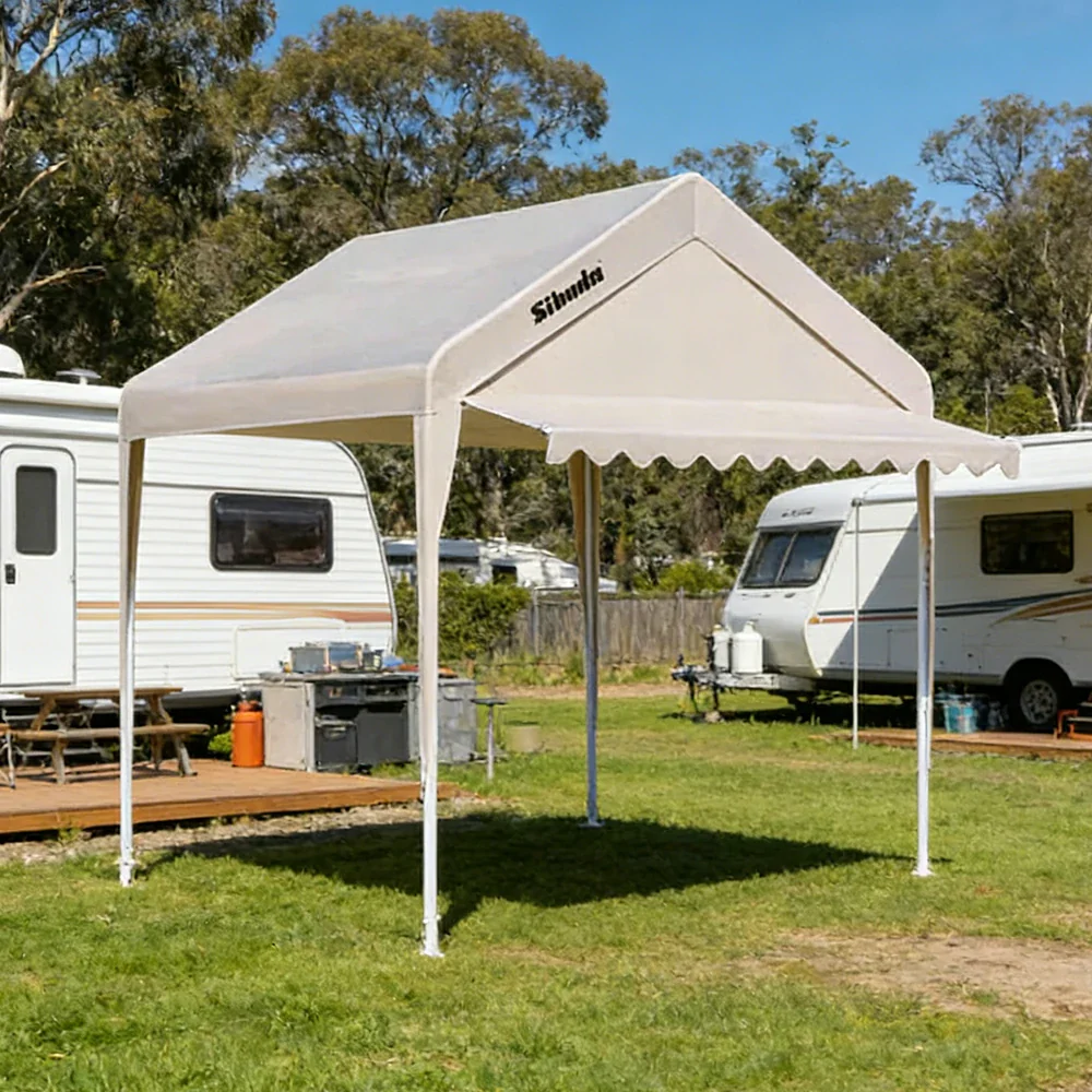 TREKKA Outdoor Pop-Up Gazebo - 3x3m Canopy Only with Wave Edge Awning, Reinforced Steel Frame, Waterproof & UV50+ Fabric, Wind-Stable Structure, Quick Assembly - Beige - Image 2