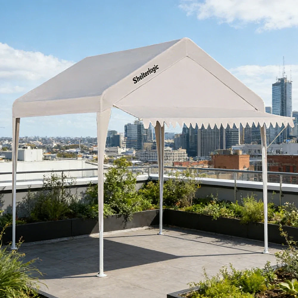 TREKKA Outdoor Pop-Up Gazebo - 3x3m Canopy Only with Triangle Edge Awning, Reinforced Steel Frame, Waterproof & UV50+ Fabric, Wind-Stable Structure, Quick Assembly - Beige - Image 4