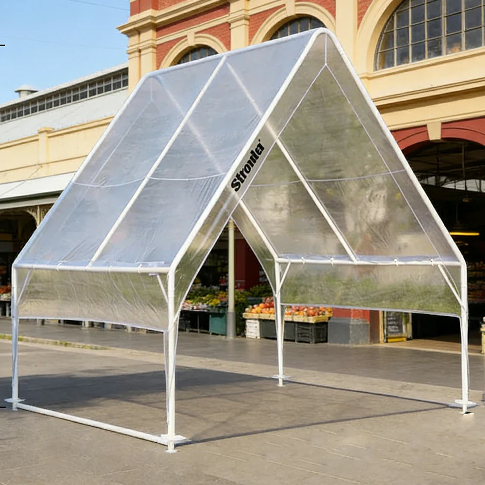 TREKKA Extra-Thick Outdoor Canopy Tent - 3x3m Fully Transparent Cover with Reinforced Steel Frame, Wind-Stable Structure, Waterproof & UV-Resistant Material - Clear - Image 4