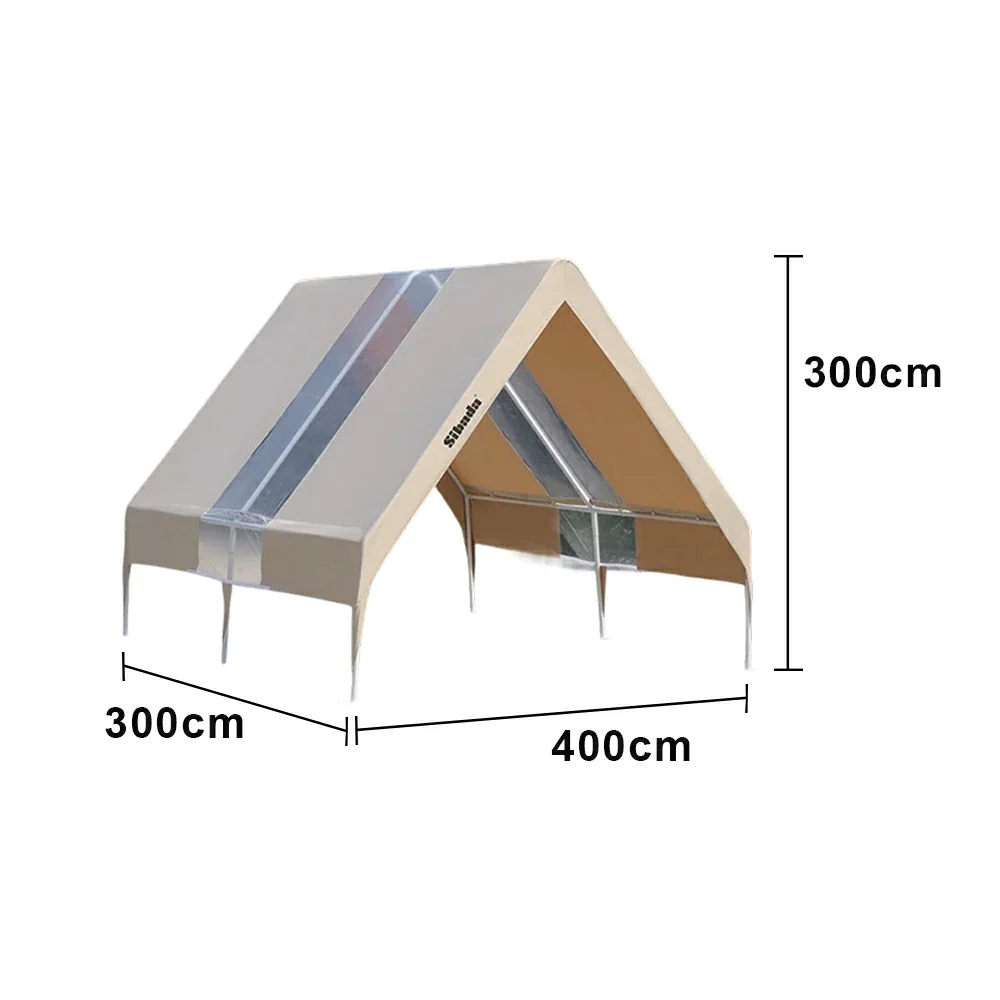 TREKKA Extra-Thick Outdoor Canopy Tent - 3x4m Cover with Single Transparent Panel, Reinforced Steel Frame, Wind-Stable Structure, Waterproof & UV-Resistant Material - Clear - Image 5