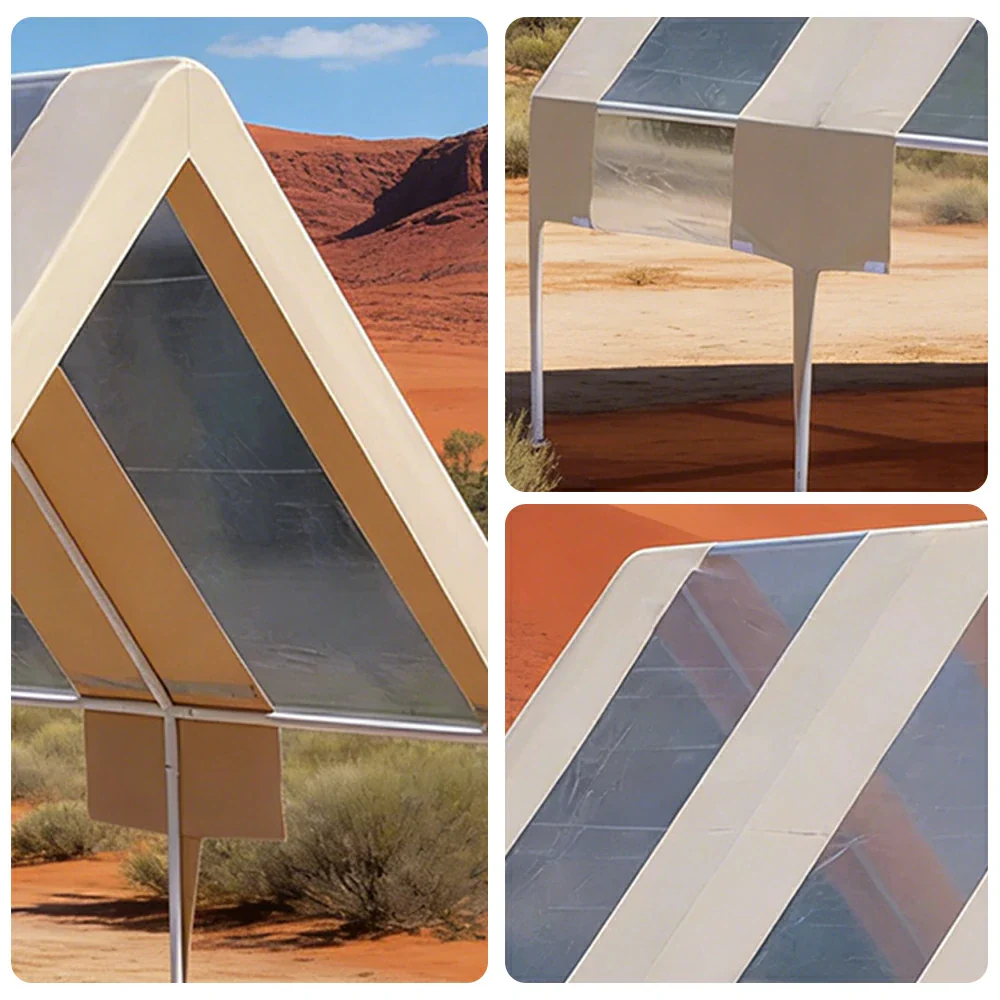 TREKKA Extra-Thick Outdoor Canopy Tent - 3x4m Cover with Dual Transparent Panels, Reinforced Steel Frame, Wind-Stable Structure, Waterproof & UV-Resistant Material - Clear - Image 3