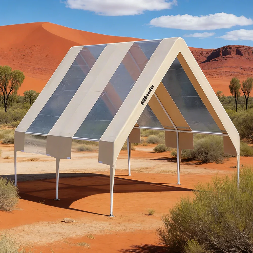 TREKKA Extra-Thick Outdoor Canopy Tent - 3x4m Cover with Dual Transparent Panels, Reinforced Steel Frame, Wind-Stable Structure, Waterproof & UV-Resistant Material - Clear - Image 4