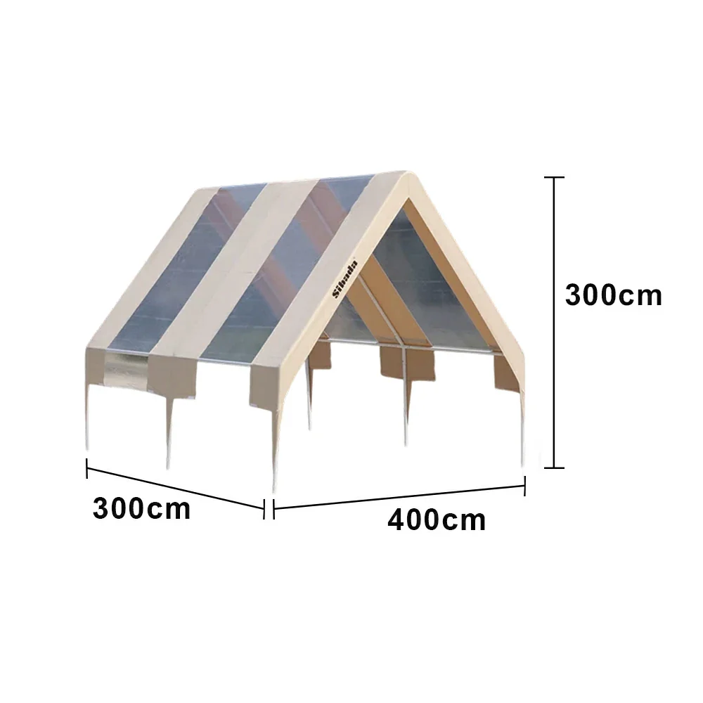 TREKKA Extra-Thick Outdoor Canopy Tent - 3x4m Cover with Dual Transparent Panels, Reinforced Steel Frame, Wind-Stable Structure, Waterproof & UV-Resistant Material - Clear - Image 5