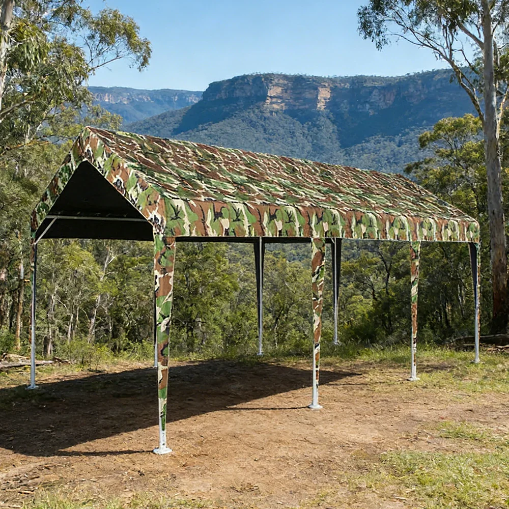TREKKA Heavy-Duty Outdoor Canopy Tent - 3x6m Large Canopy with Reinforced Steel Frame, Waterproof & UV-Resistant Fabric, Wind-Stable Structure - Camouflage - Image 4