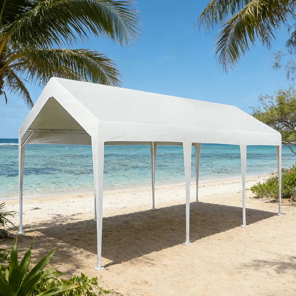 TREKKA Heavy-Duty Outdoor Canopy Tent - 3x6m Large Canopy with Reinforced Steel Frame, Waterproof & UV-Resistant Fabric, Wind-Stable Structure - White - Image 2