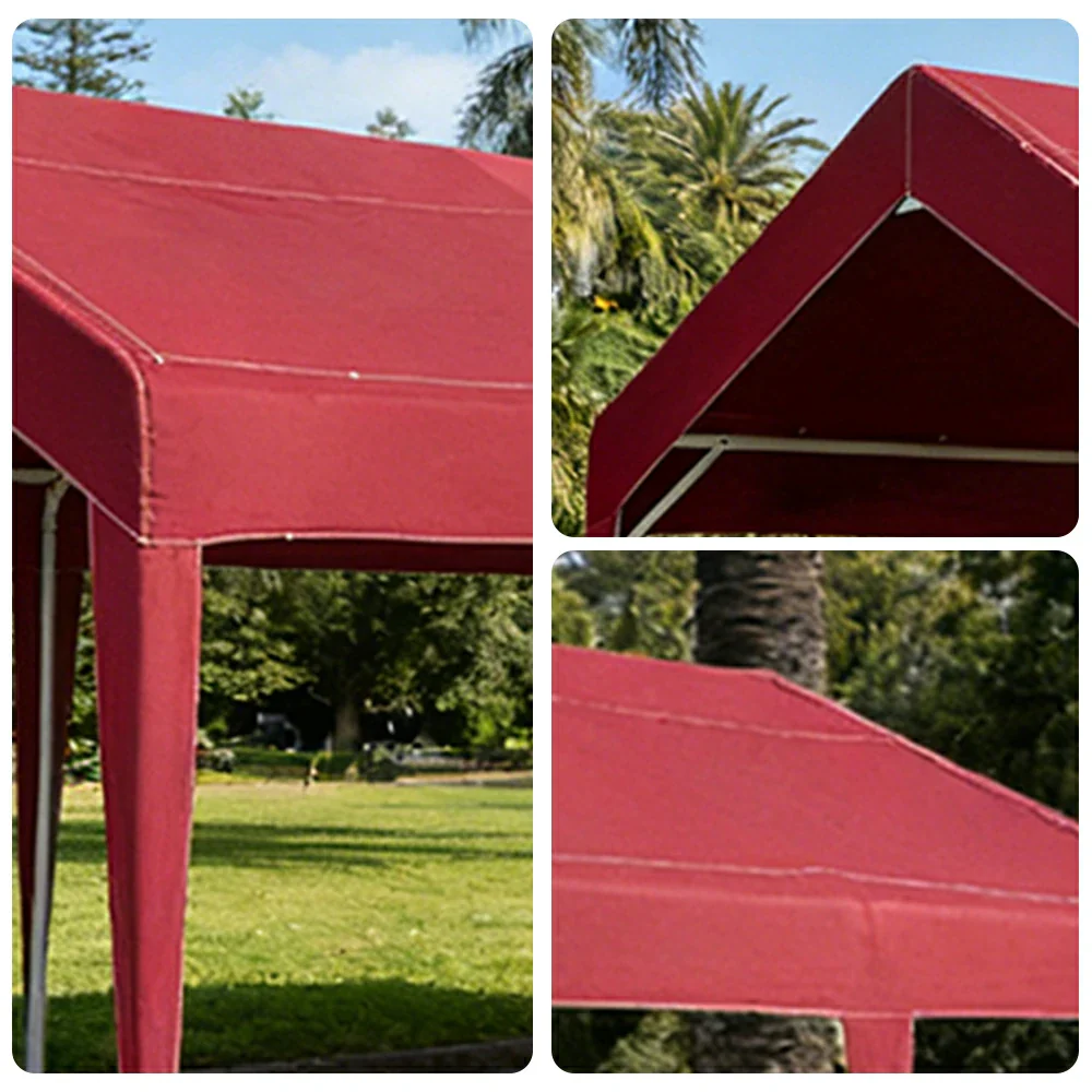 TREKKA Heavy-Duty Outdoor Canopy Tent - 3x6m Large Canopy with Reinforced Steel Frame, Waterproof & UV-Resistant Fabric, Wind-Stable Structure - Wine Red - Image 3