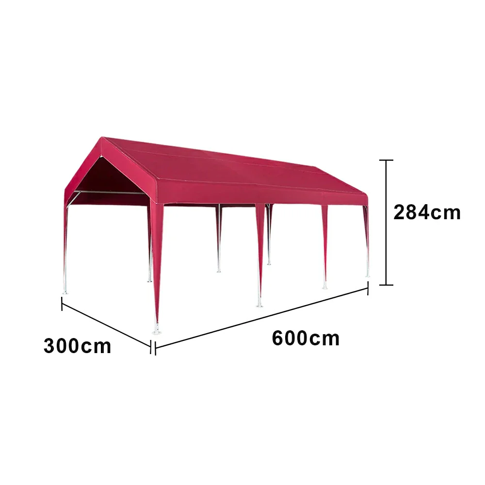 TREKKA Heavy-Duty Outdoor Canopy Tent - 3x6m Large Canopy with Reinforced Steel Frame, Waterproof & UV-Resistant Fabric, Wind-Stable Structure - Wine Red - Image 5