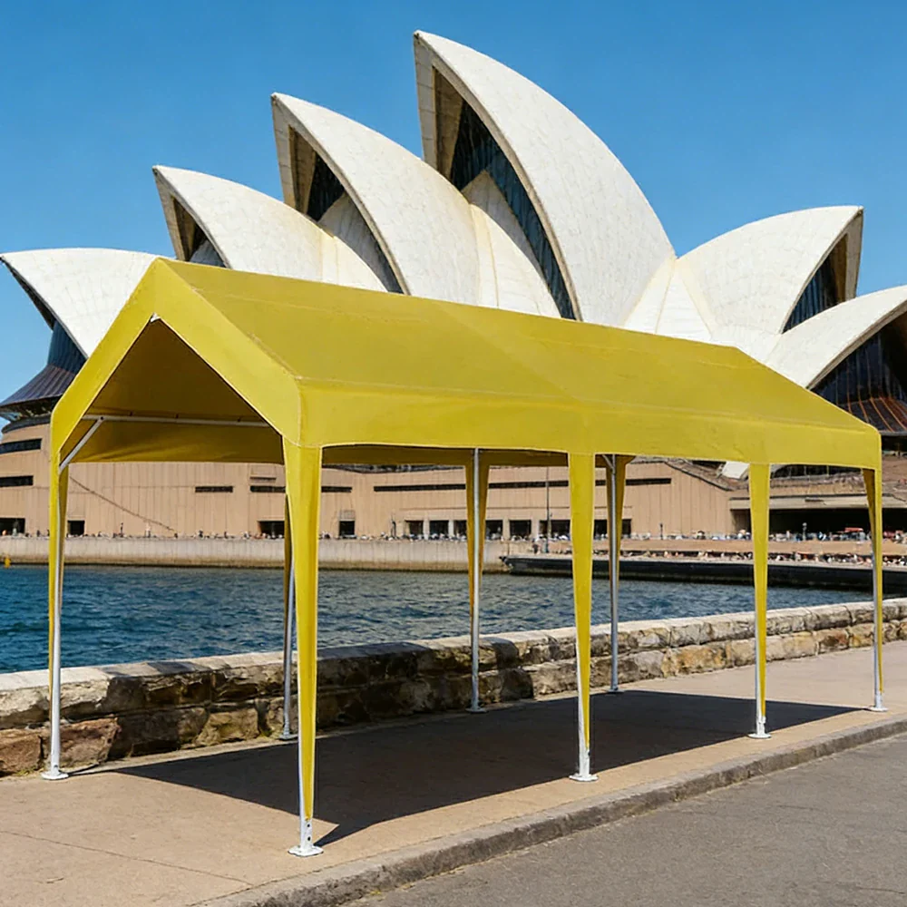 TREKKA Heavy-Duty Outdoor Canopy Tent - 3x6m Large Canopy with Reinforced Steel Frame, Waterproof & UV-Resistant Fabric, Wind-Stable Structure - Orange - Image 2