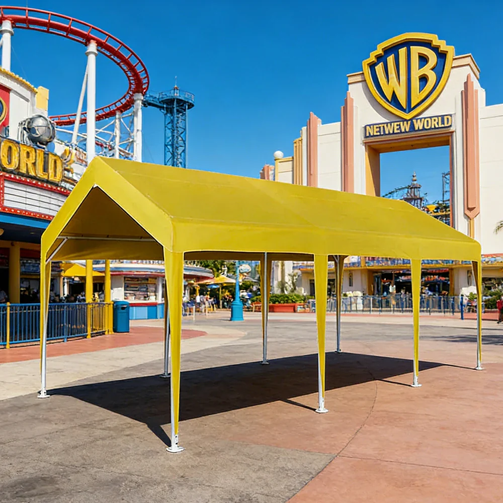 TREKKA Heavy-Duty Outdoor Canopy Tent - 3x6m Large Canopy with Reinforced Steel Frame, Waterproof & UV-Resistant Fabric, Wind-Stable Structure - Orange - Image 4