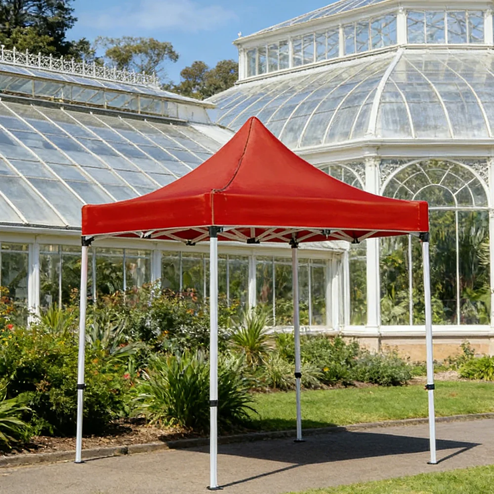 TREKKA Outdoor Pop-Up Canopy - 2/3m Square Canopy with Reinforced Steel Frame, Waterproof & UV-Resistant Fabric, Wind-Stable Structure - Red - Image 2