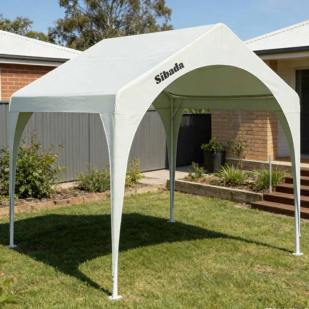 TREKKA Outdoor Arch Canopy Gazebo - 3x3m Canopy Only with Reinforced Steel Frame, Waterproof & UV-Resistant Fabric, Wind-Stable Structure - Green - Image 2